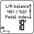 Balans lewo / prawo Balans lewo / prawo w % Pedalling index w % Liczba kalorii / km