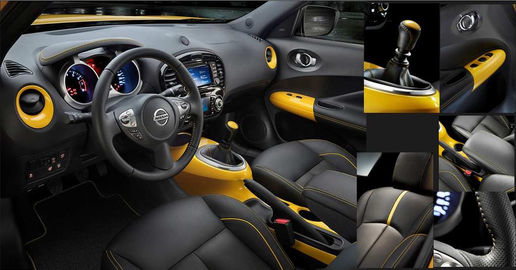 NOWY NISSAN JUKE PERSONALIZACJA PERSONALIZACJA WNĘTRZA Konsola centralna Wloty powietrza Wykończenie drzwi Gałka zmiany