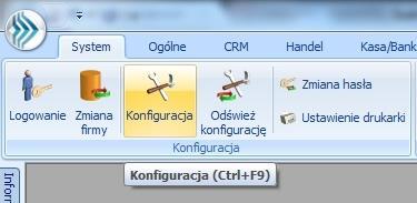 2 Krok 1. Konfiguracja Comarch ERP Optima 2.1 Konfiguracja współpracy z Comarch ERP e-sklep Po zalogowaniu w programie Comarch ERP Optima należy wejść w zakładkę System/Konfiguracja. Rys.