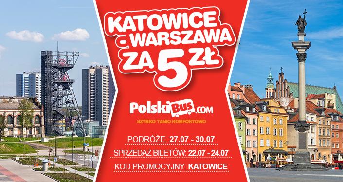 Masz piątaka jedziesz Polskim Busem Warszawa Katowice z Tak, tak trasa P5 także doczekała się promocji Warszawa Katowice za niewielką kwotę. A może jednak wolicie nad morze?