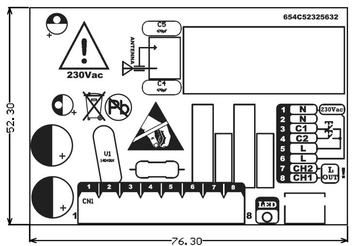 4. Schemat podłączenia elr2-868h/elr2-868s 5. Wymiary sterownika 6.