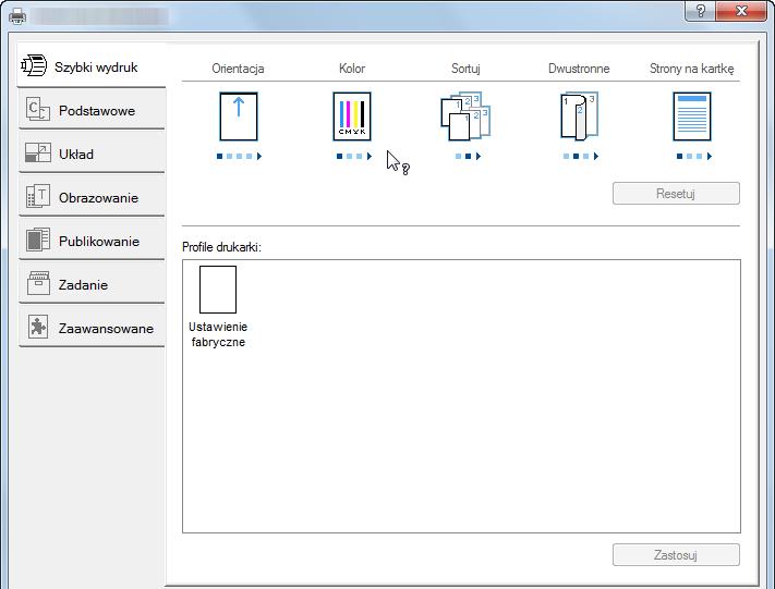 Drukowanie z komputera > Ekran ustawień drukowania w sterowniku drukarki Nr Opis 2 [Profile] Ustawienia sterownika drukarki można zapisywać w profilach.