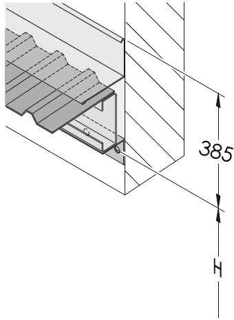 Tuleja dystansowa 3. Kątownik 4. Szpilka ze śruba i podkładką 5. Rama montażowa * x Grubość ściany (x = 100 mm lub 200 mm) 1. Ściana gazobetonowa 2. Tuleja dystansowa 3.