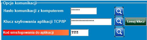 Do sterowania używamy kodu ustawianego w zakładce Komunikacja, testy, liczniki Domyślny kod sms to: 1111 Przykładowe polecenia SMS: ( pełna lista znajduje się w instrukcji) 1111 zal Załączenie