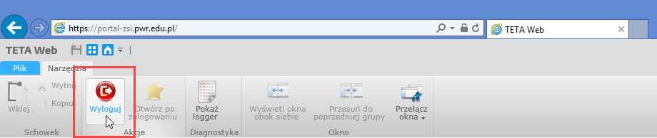 O poprawnym wylogowaniu się z aplikacji Użytkownik zostanie poinformowany za pomocą