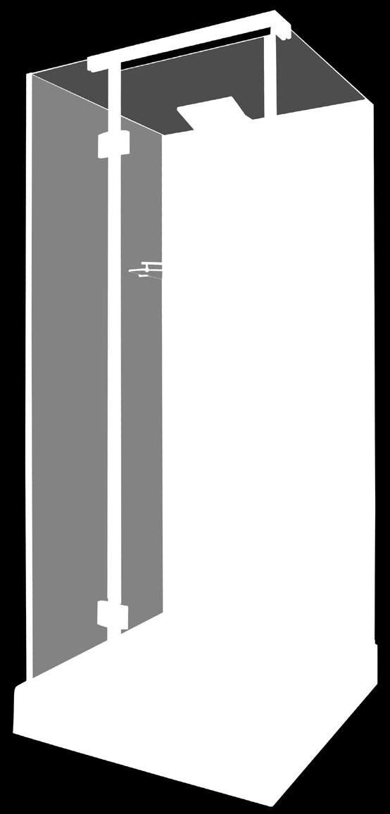WATER MASSAGE CABIN WITH SHOWER TRAY SIZE: 90 x 90 x 215 cm INSTALLATION: BACK-to-wall GLASS: 8 mm, TEMPERED (FRONT AND side GLASS) 6 MM, TEMPERED
