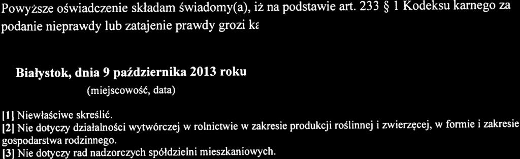 PowyZsze oswiadczenie skladam Swiadomy(a),i2napodstawie art.