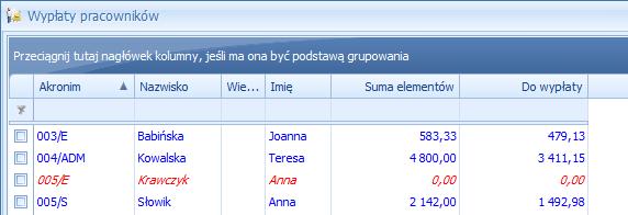 . Anulowanie nieobecności Funkcja anulowania nieobecności możliwa jest do wykonania, gdy wcześniej została anulowana wypłata, w