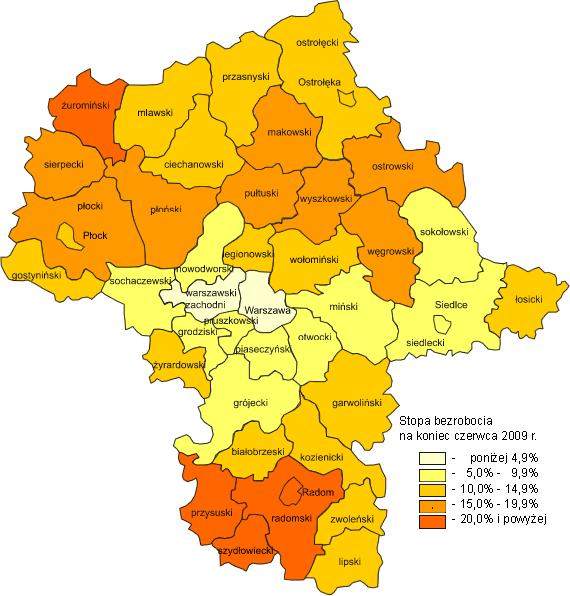 3. Osoby zarejestrowane i wyrejestrowane z ewidencji bezrobotnych W czerwcu 2009 r. w powiatowych urzędach pracy zarejestrowano 24.894 bezrobotnych o 685 osób więcej niż w maju 2009 r. oraz o 6.