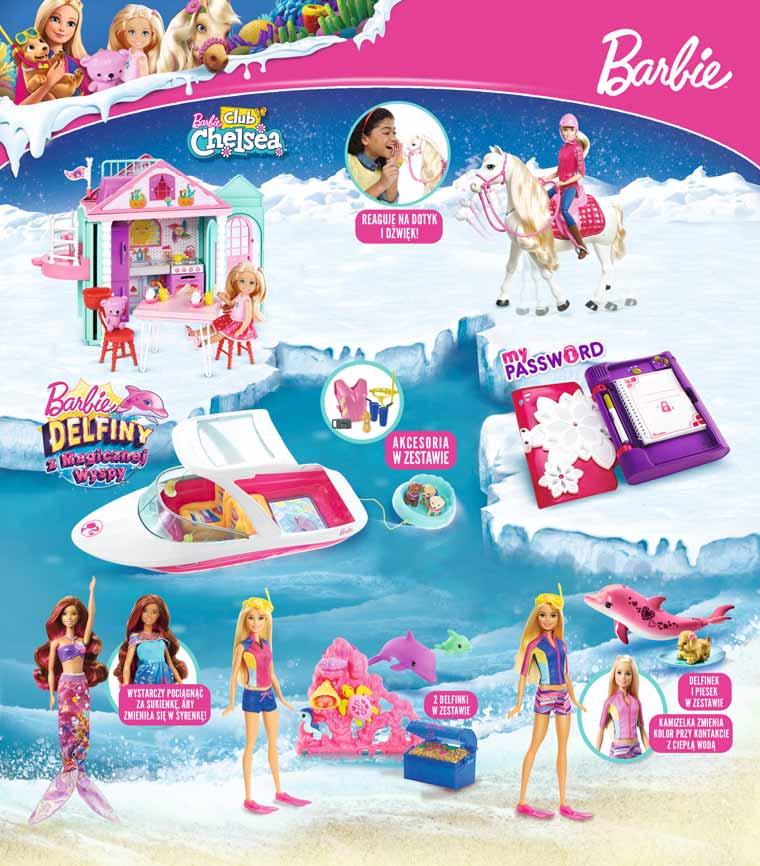 Domek zabaw Chelsea + lalka 89 119 369 469 Interaktywny koń + lalka BARBIE 36,90 zł x 10 rat 0% Wakacyjny jacht BARBIE 27,80 zł x 5 rat 0% 139 169 Pamiętnik na hasło MY PASSWORD 31,80 zł x 5