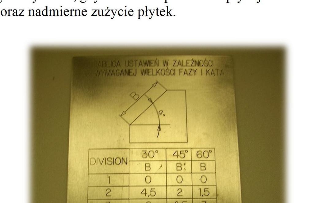 5. Praca maszyny Maszyna przeznaczona jest do obróbki krawędzi blach za pomocą głowicy frezującej. Pierwszym krokiem jest ustawienie wielkości fazy.