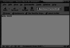 poniższym rysunku "hello world" wyświetlone jako dokument "hello world" wyświetlone jako chrome Zawartość XUL Mozilli nie musi pojawić się wewnątrz okna przeglądarki.