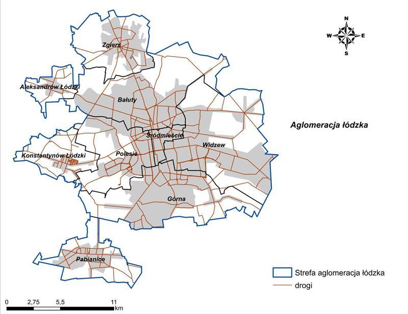 Dziennik Urzędowy Województwa Łódzkiego 16 Poz. 1047 Źródło: Opracowani e B.S.I.P.P EKOMETRIA Sp. z o.o. Rys. 1. Obszar strefy aglomeracja łódzka i jej podział administracyjny oraz lokalizacja w woj.