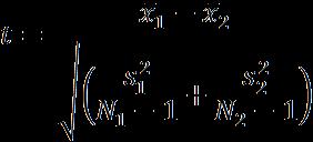 Liczbę stopni swobody testu t obliczamy: Gdy wariancje są