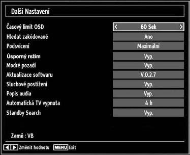 Pokud je vybrána možnost MANUÁLNĚ, Časová pásma mohou být pozměněna: Nastavte Časové pásmo stisknutím nebo tlačítka. Použijte nebo pro změnu časového pásma mezi GMT-12 a GMT+12.