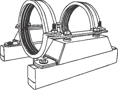 podkładkami dystansowymi - punkt stały do mocowania rur 60668 160 mm 60670 00 mm 60674 50 mm 60678 315 mm - uchwyty z tworzywa 60604