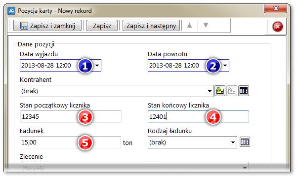 57 Rys. Zakładka: "Pozycje karty -> Dodaj nową". Trzecia zakładka: Tankowanie - za pomocą ikony dodajemy nowe tankowanie: Rys. Zakładka: "Tankowanie -> Dodaj nowe".