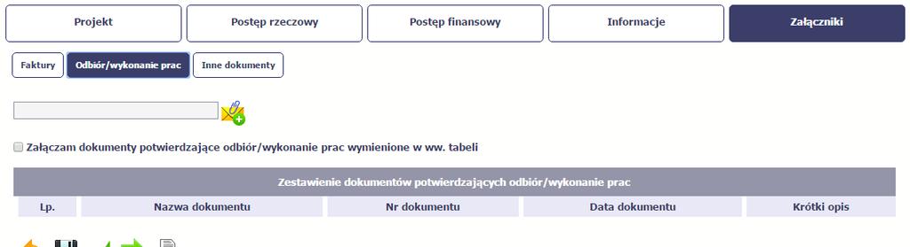 Odbiór/wykonanie prac W tej sekcji, dostępne dla Ciebie funkcjonalności są analogiczne jak dla sekcji Faktury.