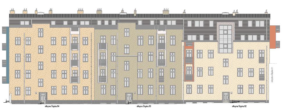 PROJEKT NR 2: W ramach przedsięwzięcia przewiduje się roboty związane z renowacją budynku oficynki usługowej stajenka (oficyna niemieszkalna) z utworzeniem 3 lokali użytkowych, przebudowę i