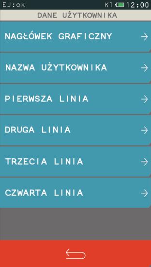 Pozostałe funkcje służą do wprowadzania informacji tekstowych na wydruku tj. adres, nazwa firmy m.in. W każdej linii nagłówka można wprowadzić maksymalnie 42 znaki lub 21 znaków z podwójną szerokością.