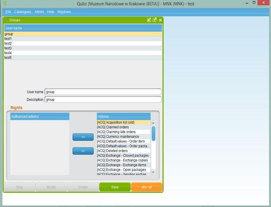 OBRAZ: Uprawnienia nowej grupy użytkowników