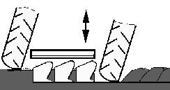 Rysunek 3. Poziomowanie poprzeczne pługa Poziomowanie podłużne pługa należy wykonać przez odpowiednie wydłużenie, bądź skrócenie górnego łącznika (rys.