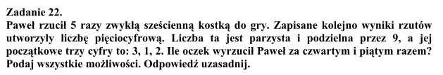 dstnie 60zł zwrtu, klsy B i C p 50zł, D 0zł Zpisne klejne wyniki twrzą liczbę pięcicyfrwą: 1XY Skr m t być liczb przyst t Y musi być,, lub 6.