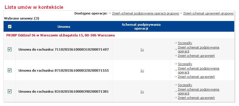 Na kolejnym ekranie należy z listy rozwijanej wybrać odpowiedni schemat podpisywania operacji, można także ustawić schemat terminowy.