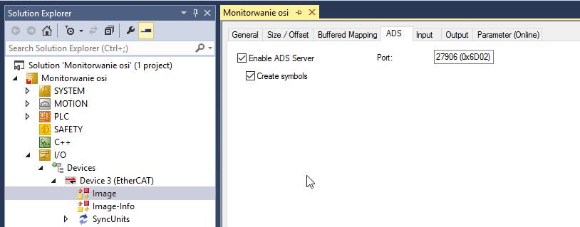 Konfiguracja parametrów: Aktywacja Read Symbols w Process Image 1.