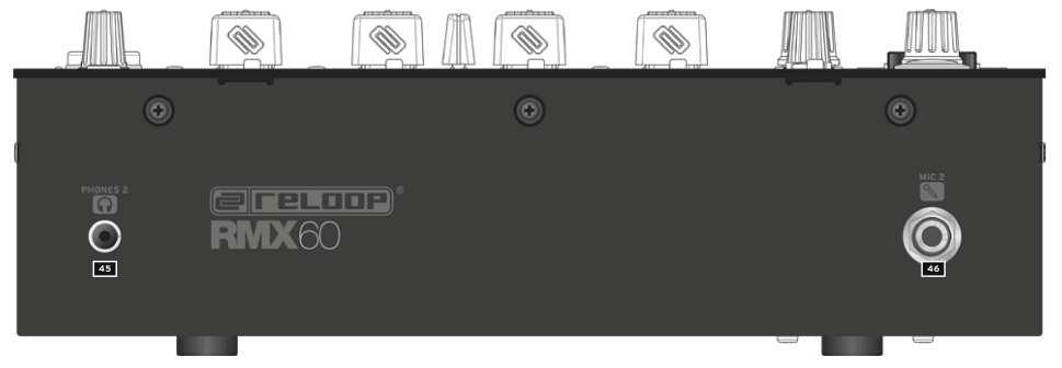 1.1.3 Panel przedni 1.1.4 Panel tylny 1.3 Podłączanie RMX-60 Digital 1.3.1 Sygnał Line Podłącz źródła dźwięku typu line (np. odtwarzacze CD, kontrolery itp.) do wejść liniowych dla kanałów 1 4-52-. 1.3.2 Sygnał Phono Podłącz źródła dźwięku typu phono (np.