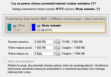 151 scenariusza, aby dokonać redystrybucji wolnego miejsca pomiędzy wszystkimi partycjami biorącymi udział w tej operacji. 4.