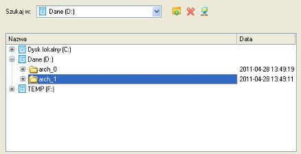 41 6. Jeżeli jest to konieczne, dokonaj edycji nazwy archiwum. 7. Określ maski dołączenia.