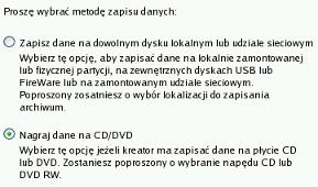 Z listy rozwijalnej wybierz dysk, na którym zapisany jest żądany obraz w panelu po prawej stronie. 6.