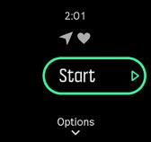 Możesz poczekać na zmianę koloru poszczególnych ikon na zielony lub rozpocząć rejestrowanie poprzez naciśnięcie środkowego przycisku. 6.