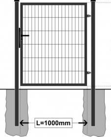 Furtka: Dane techniczne: Wysokość: 153 cm Szerokość całkowita: 100 cm Szerokość w