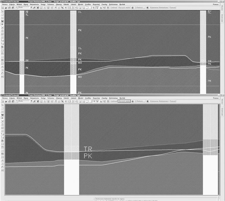 3.2. Trendy dla modelowanych powierzchni Specyficzna funkcjonalność systemu MineScape pozwala wykorzystywać powierzchnie stworzone poza modelem stratygraficznym (poza modułem StratModel) w taki