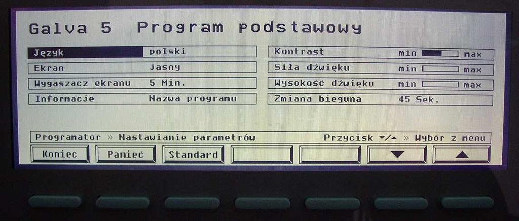 Program 59 Ćwiczenia zamiarowe wg Foerstera 1.Wybrać program 2.Nacisnąć przycisk "funkcja" 3.Ustawić intensywność 4.Nacisnąć przycisk START/STOP - po 6 sek. nastąpi zapoczątkowanie cyklu narastania V.