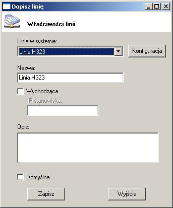 Rys.7 Okno właściwości linii telefonicznej e) Przypisać konkretnym użytkownikom jakie linie będą obsługiwać.