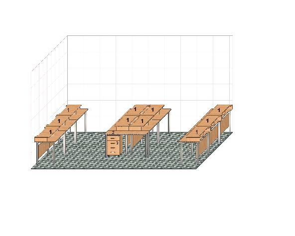 Przedmiotem zamówienia jest stworzenie mebli do laboratorium komputerowego. W laboratorium przewidywane jest 10 stanowisk komputerowych oraz stanowisko nauczyciela.