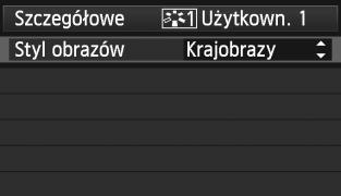 Parametry Stylu obrazów, który został zapisany w aparacie, można również dostosować za pomocą oprogramowania EOS Utility (dołączone oprogramowanie, str. 418). 1 2 Wybierz pozycję [Styl obrazów].