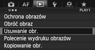 L Usuwanie obrazów Aparat pozwala usuwać zdjęcia pojedynczo, a także zaznaczyć wiele zdjęć i usunąć je jednocześnie. Chronione obrazy (str. 279) nie zostaną usunięte.