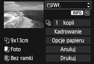 wdrukowanie 310 4 Ustaw efekty drukowania. Dostosuj ustawienia do potrzeb. Jeśli nie musisz ustawiać żadnych efektów drukowania, przejdź do punktu 5. Wyświetlane na ekranie pozycje zależą od drukarki.