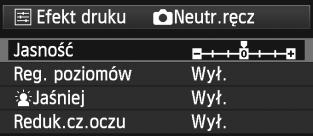 wdrukowanie e Regulacja efektów drukowania W punkcie 4 na str. 310 wybierz efekt drukowania. Jeśli obok symbolu <z> jest podświetlana ikona <e>, możesz nacisnąć przycisk <B>.