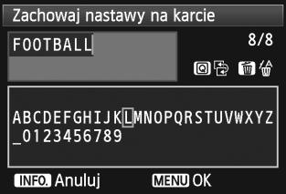 Na karcie [54] wybierz pozycję [Zachow/Pob.nastawy na karcie], a następnie naciśnij przycisk <0>. 358 Karta docelowa 2 3 Wybierz opcję [Zachowaj na karcie].