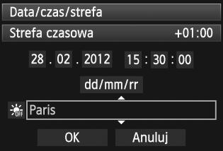 Należy pamiętać, że data i godzina dołączana do zapisywanych obrazów opiera się na ustawieniu daty/godziny. Upewnij się, że została ustawiona prawidłowa data/godzina.