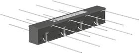 ELEMENTY IZOLACJI TERMICZNEJ HIT-HP ZD Połączenie przegubowe dla balkonów podpartych na słupach, dla dodatnich oraz ujemnych śił ścinających Gr. materiał tłumiącego: 80 mm Aprobata techniczna Z -.