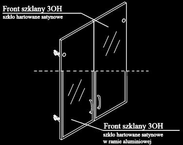 2 mm. - Uchwyty są wykonane z metalu w kolorze satyny, ich rozstaw to 128 mm,