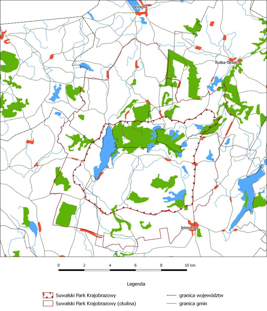 Mapa poglądowa Suwalskiego Parku