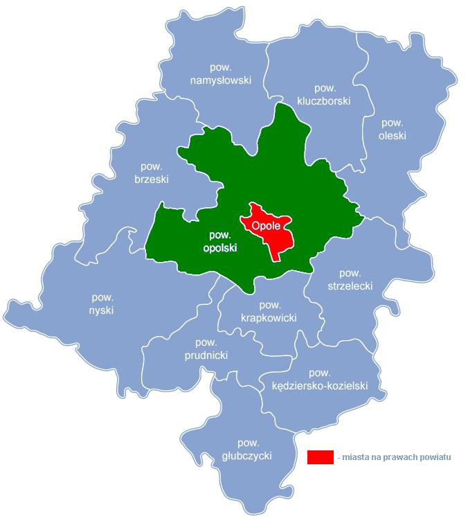 I. SYTUACJA SPOŁECZNA, EKONOMICZNA I GOSPODARCZA Profil powiatu Powiatowy Urząd Pracy w Opolu swoim zasięgiem działania obejmuje dwa powiaty: powiat opolski (ziemski), skupiający ościenne gminy