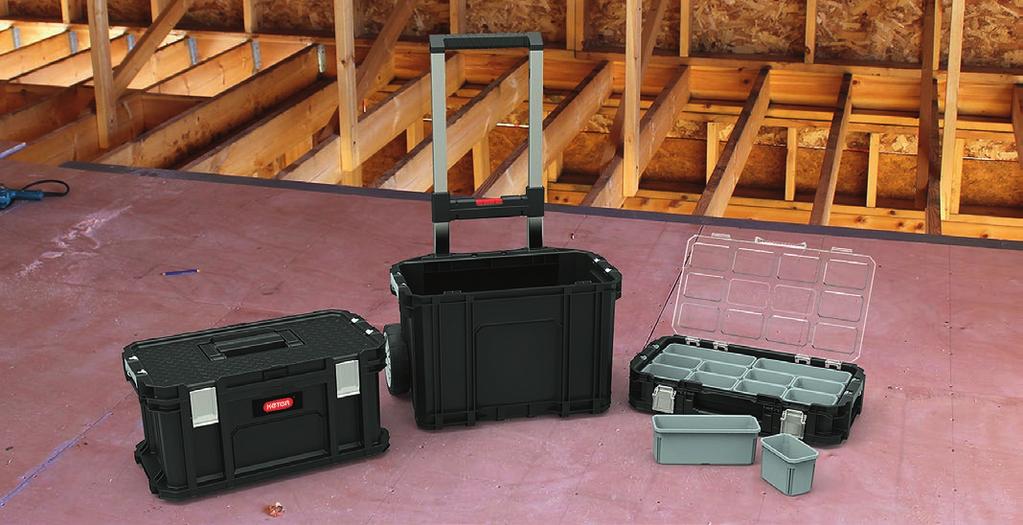 to set it up for functionality, snap locks for stacking, toolbox and organizer container for small parts ZESTAW